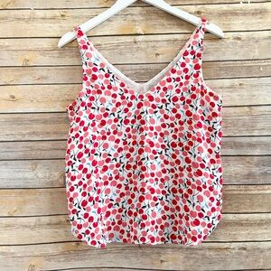 LOFT Blouse Women’s Size XS Cherry V-Neck Shell NWT